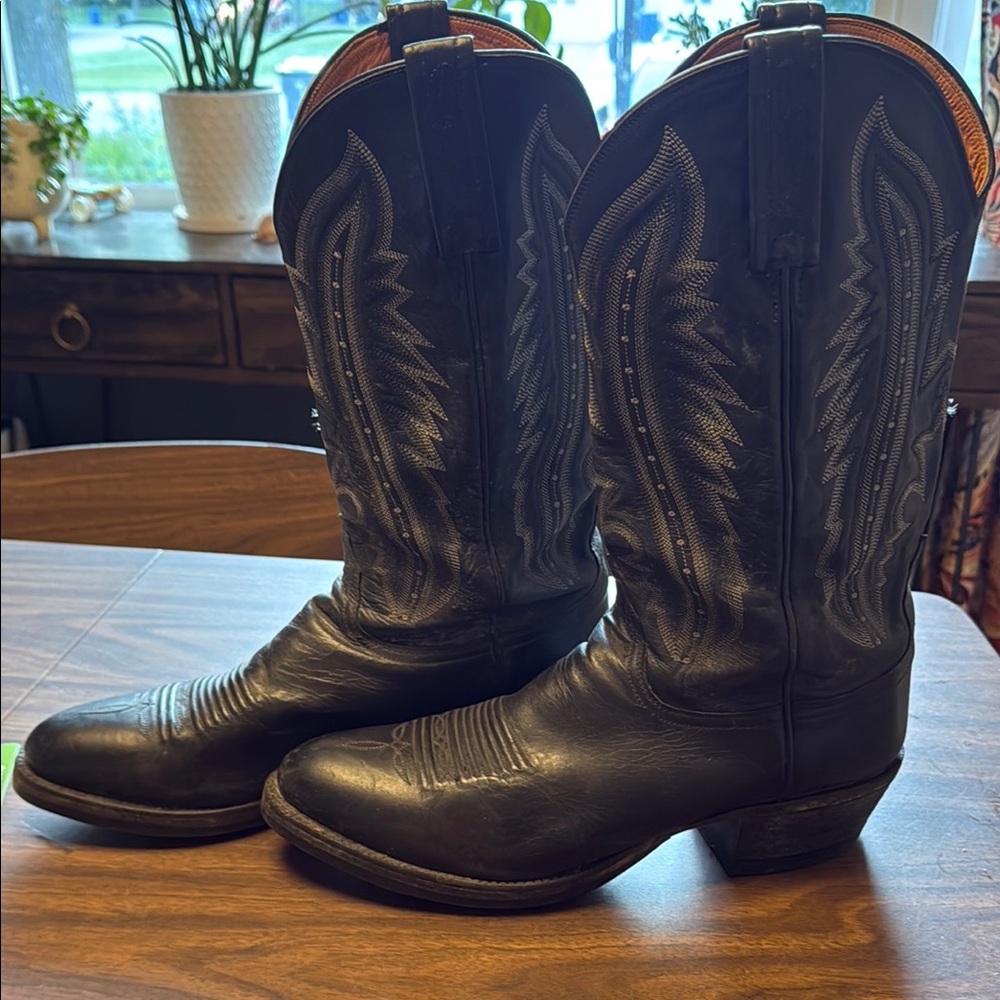 Lucchese 2000 Black Western Boots